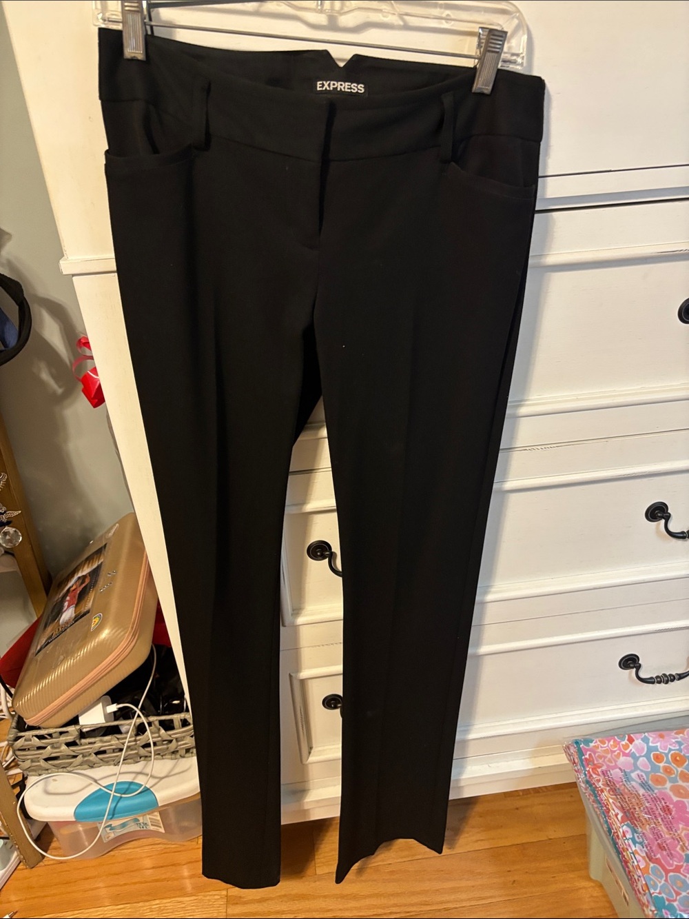 Express Black Women's Slim Straight Dress Trousers